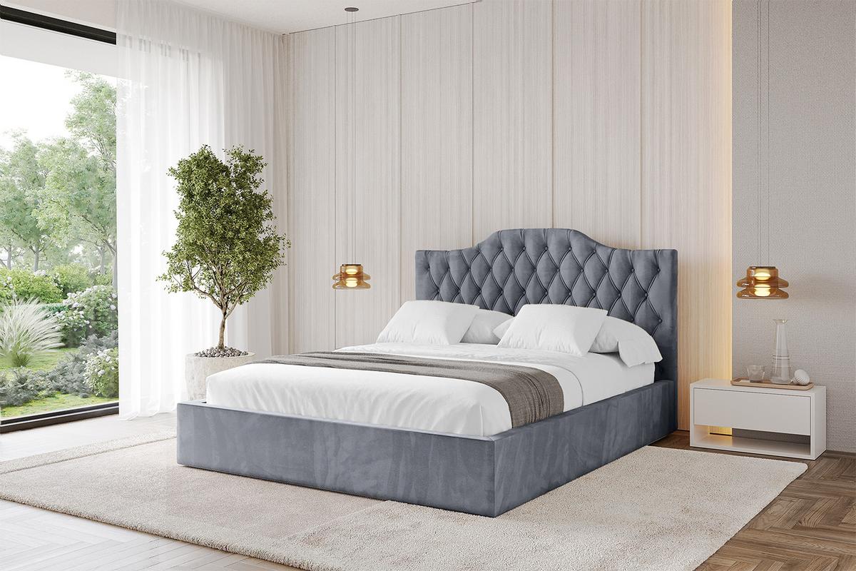 POLSTERBETT mit Bettkasten und Lattenrost, Boxbett ohne Matratze - FALIO 120x200 Grau - Grau, Holzwerkstoff/Textil (120/200cm) - ALTDECOR