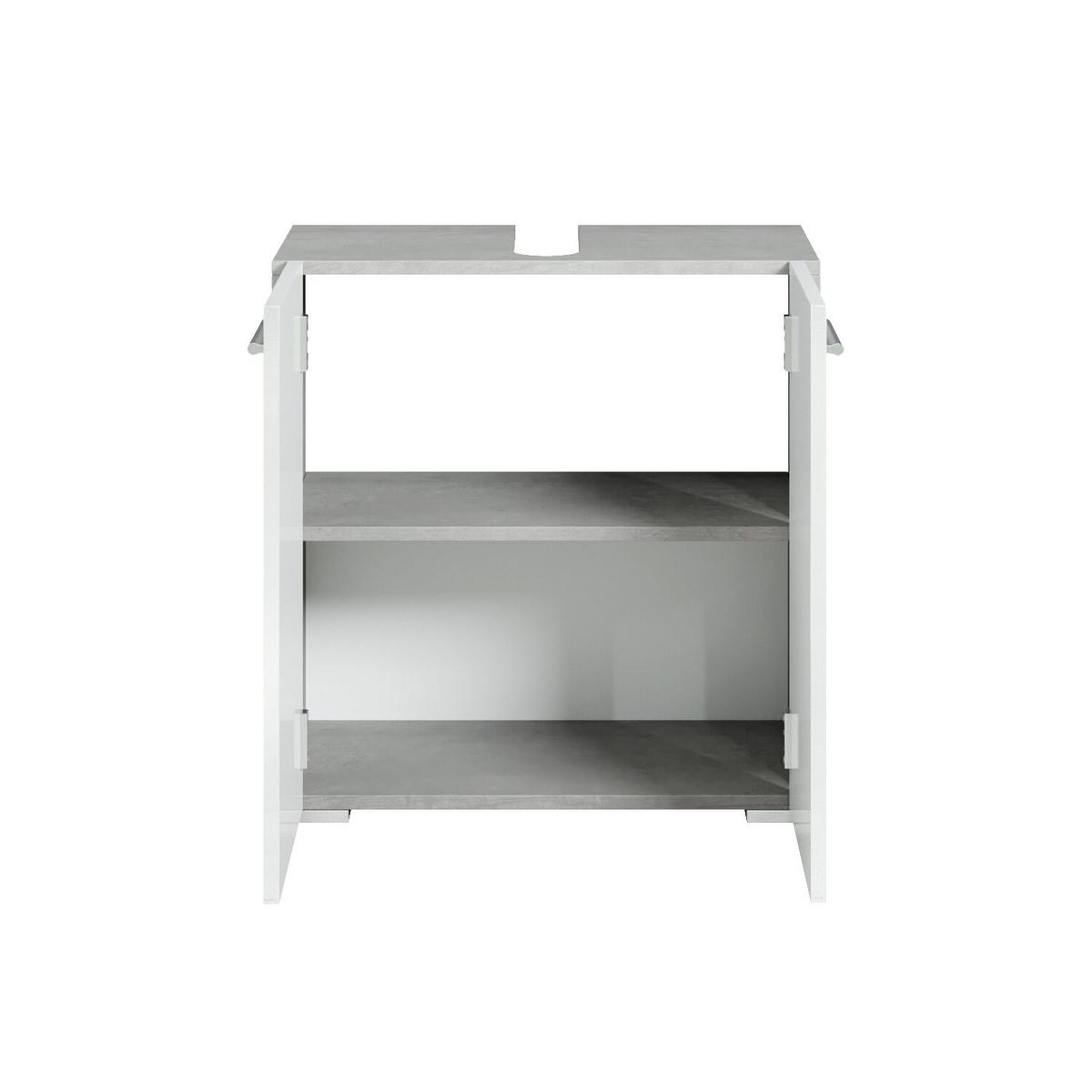 WASCHBECKENUNTERSCHRANK Jupiter 2 Türen Grau mit Weiß - 60 x 30 x 60 cm - Weiß/Grau, Holz (60/60/30cm) - Badplaats
