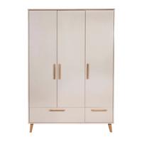 KLEIDERSCHRANK 3-türig Jil - Kastanienfarben/Kaschmir, Holz/Holzwerkstoff (138/200/55cm) - Roba