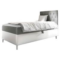 BOXBETT Filip Junior 1, Seite zum Öffnen des Bettkastens: Rechts - H3 - Weiß/Grau, Holz (80/200cm) - MIRJAN24
