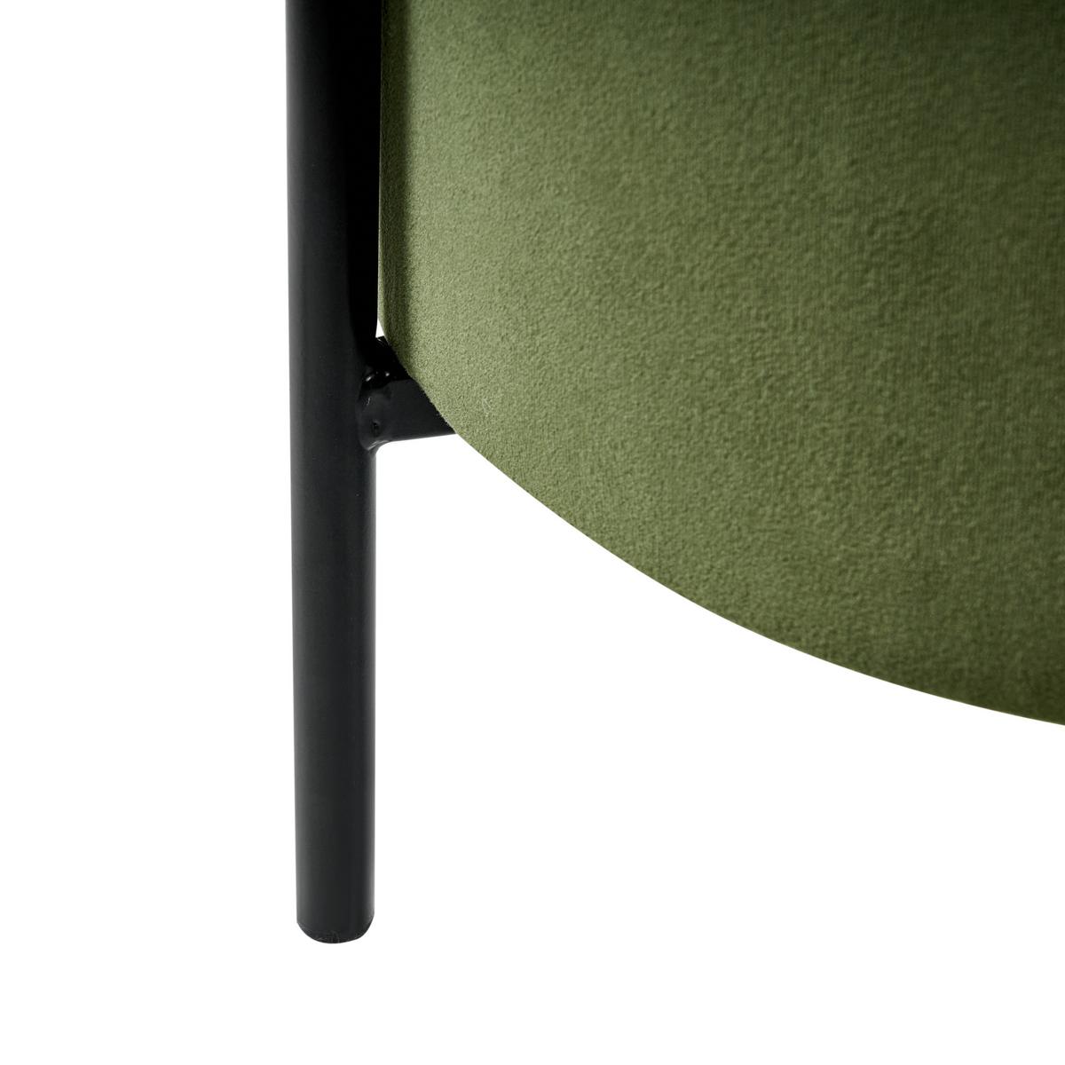 POUF Dunkelgrün Wenona - Dunkelgrün/Schwarz, Textil (37/40/37cm) - Beliani