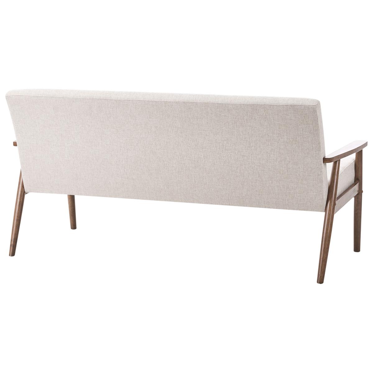 SOFA 3-Sitzer Dunkelbraun / Beige Esrum - Beige/Dunkelbraun, Holz/Textil (151/79/72cm) - Beliani