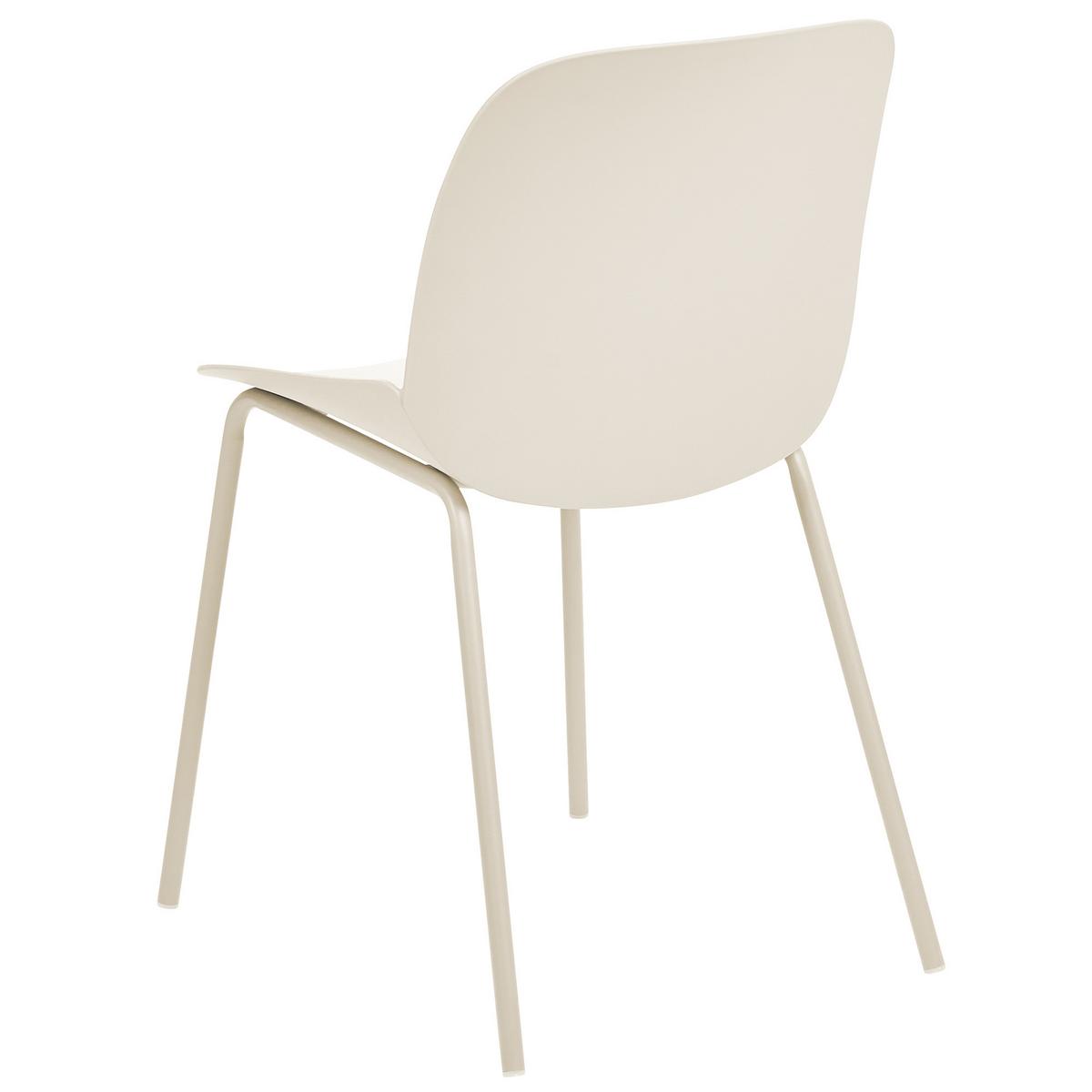 ESSZIMMERSTUHL 2er-Set Kunststoff Beige Milaca - Beige, Kunststoff/Metall (46/81/62cm) - Beliani