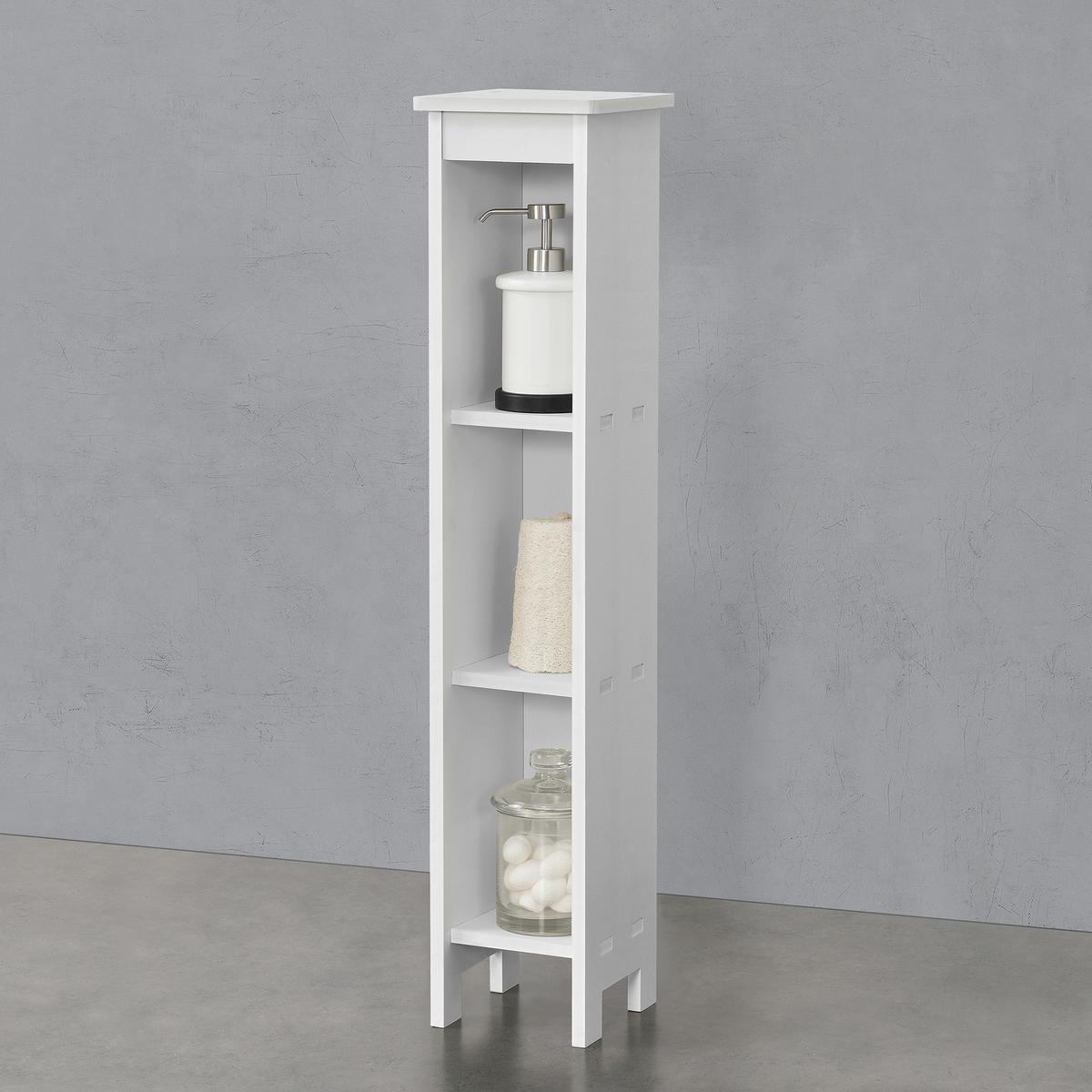 BADEZIMMERREGAL Bräcke - Weiß, Kunststoff (17/80/17cm) - [en.casa]