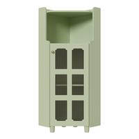 ECKSCHRANK in Grün lackiert mit App-gesteuerter LED & Glasvitrine - Mintgrün, Holzwerkstoff (63/124/45cm) - Urban Meuble
