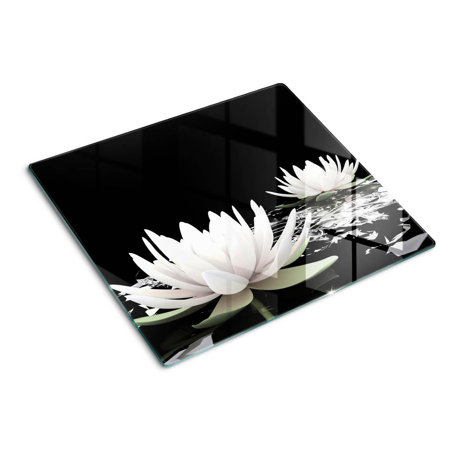 GLASPLATTE 60x52 cm Seerosen - Weiß, Glas (60/0.4/52cm) - TULUP