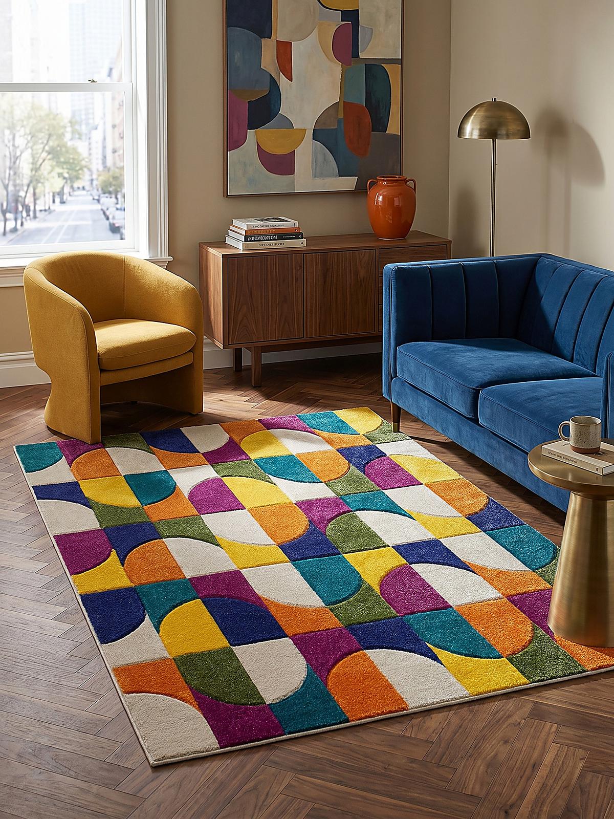 TEPPICH QUAGGY, geometrisch, Bunt, 80 x 150 cm - Multicolor, Textil (150/80cm) - KADIMA DESIGN