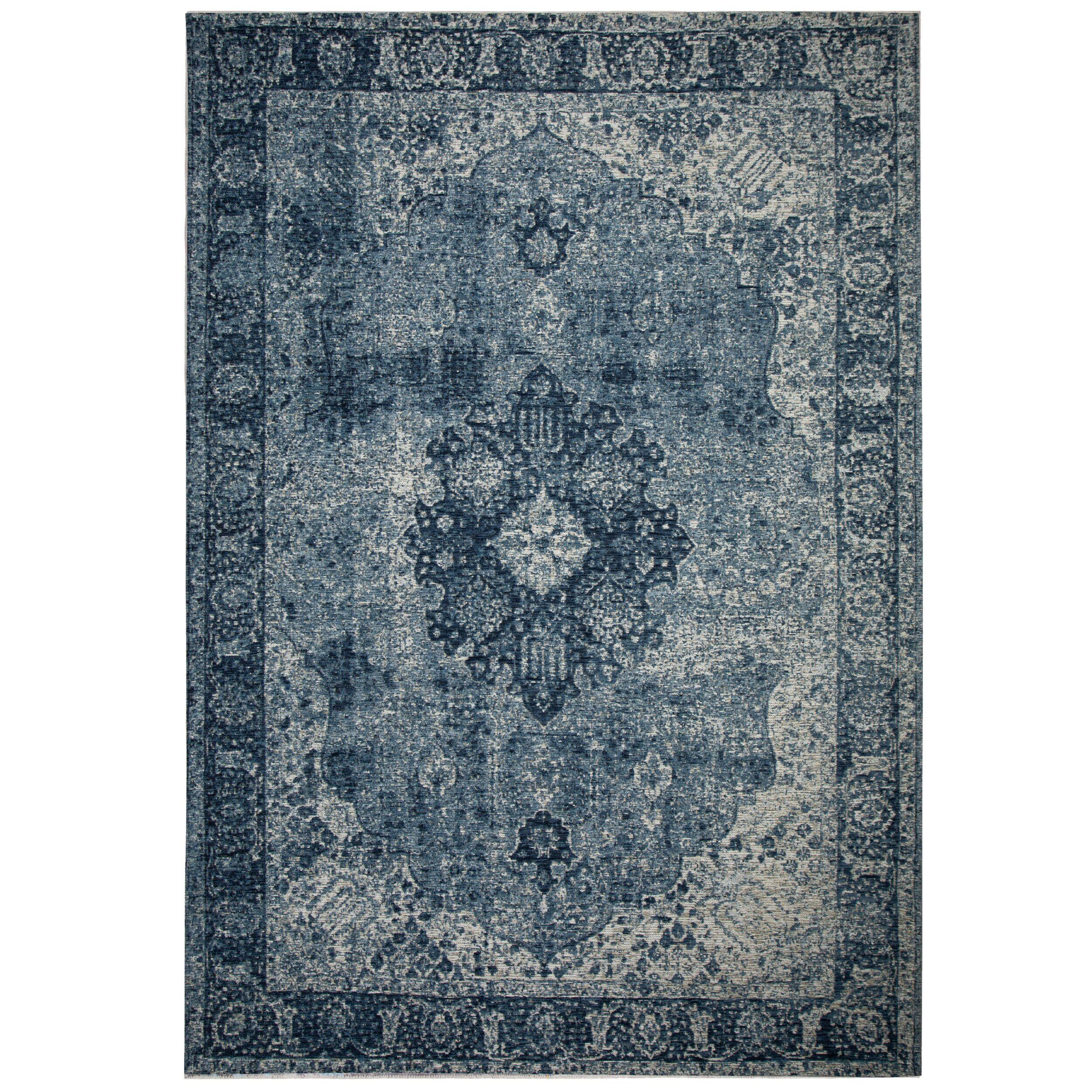 TEPPICH COQUET, im Vintage-Stil, Blau, 120 x 170 cm - Blau, Textil (170/120cm) - KADIMA DESIGN