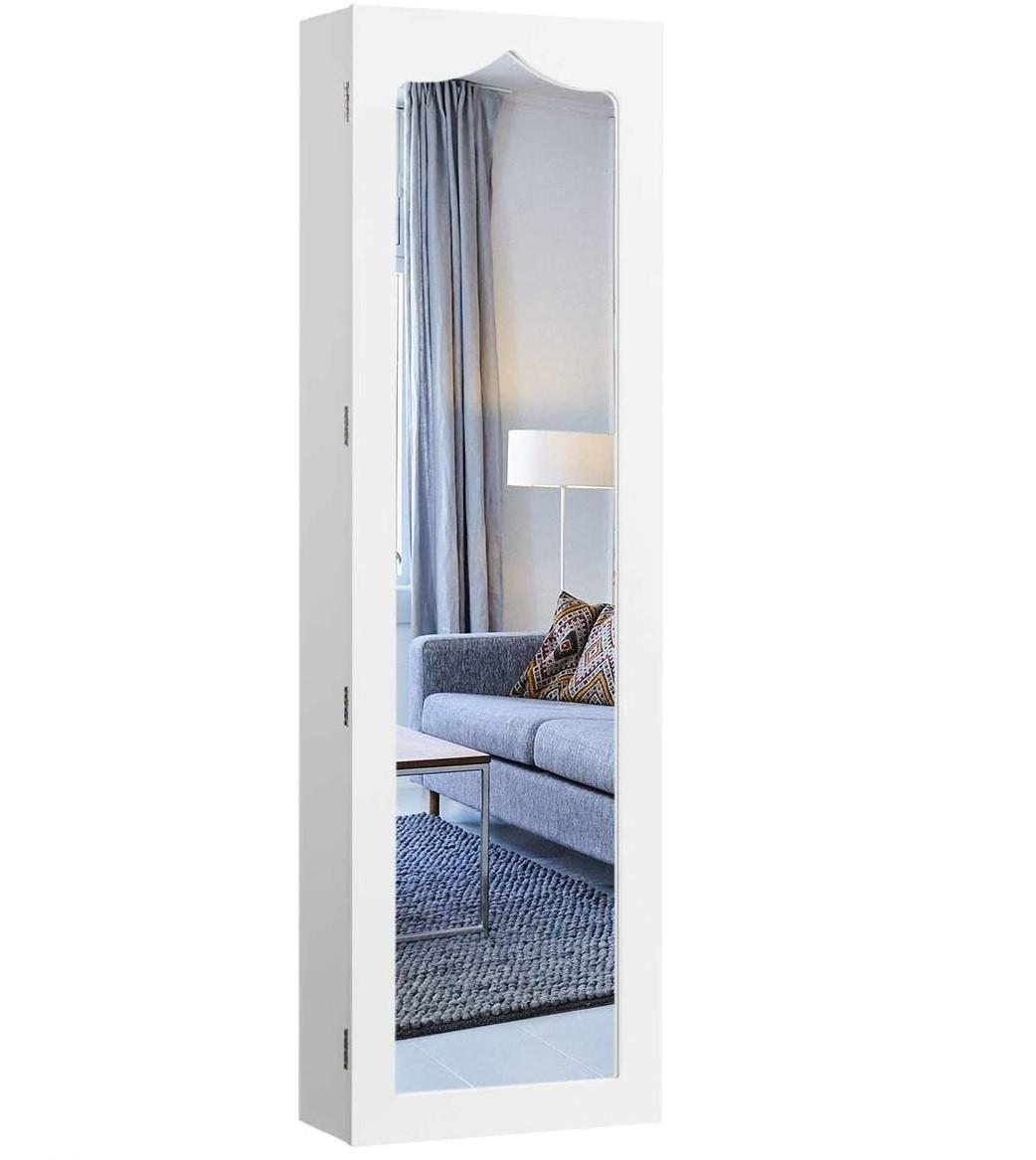 SCHMUCKSCHRANK 120cm Weiß - Weiß, Holz (37/120/12cm) - COSTWAY