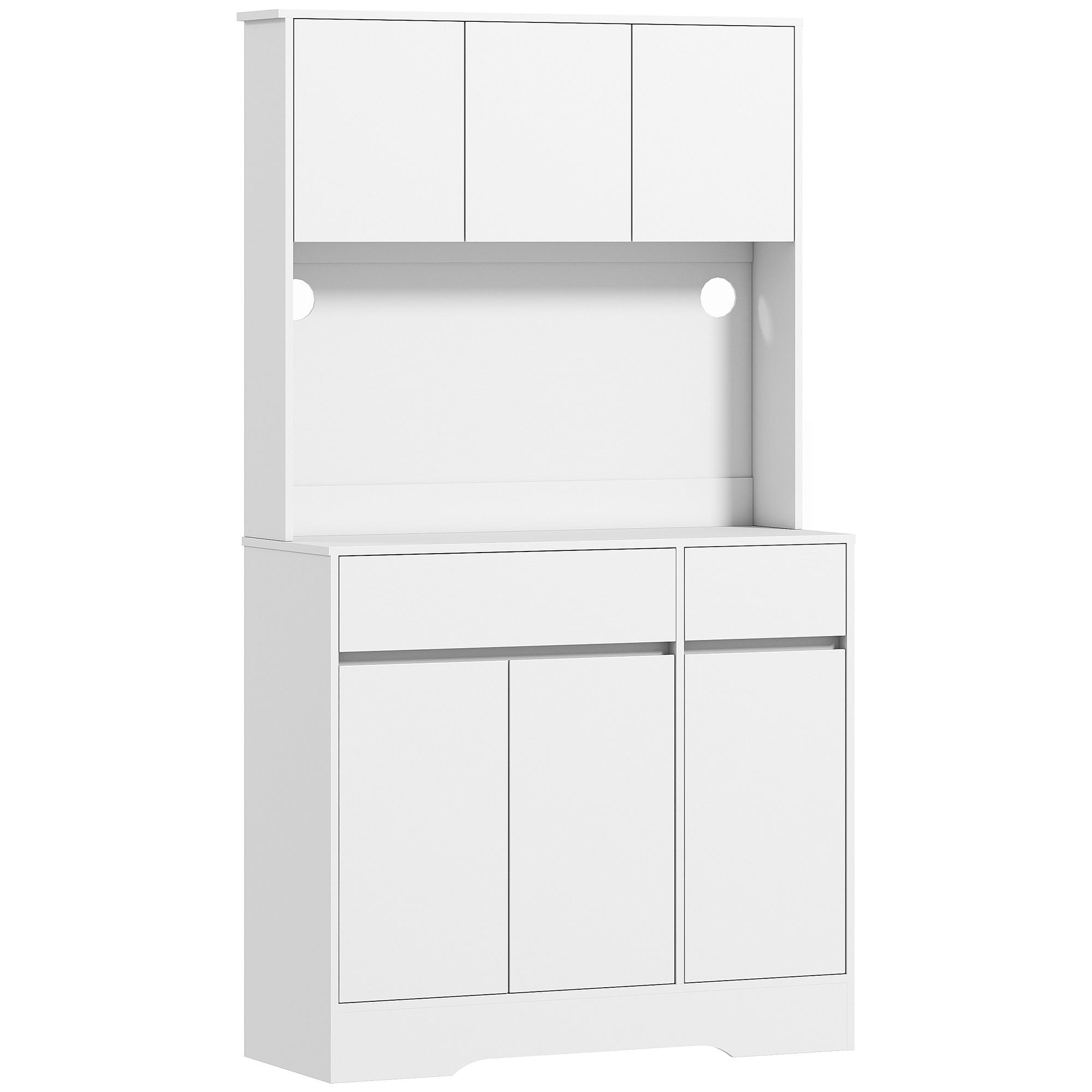KÜCHENSCHRANK Spanplatte MDF Weiß - Weiß, Holz (38/180/100cm) - HOMCOM