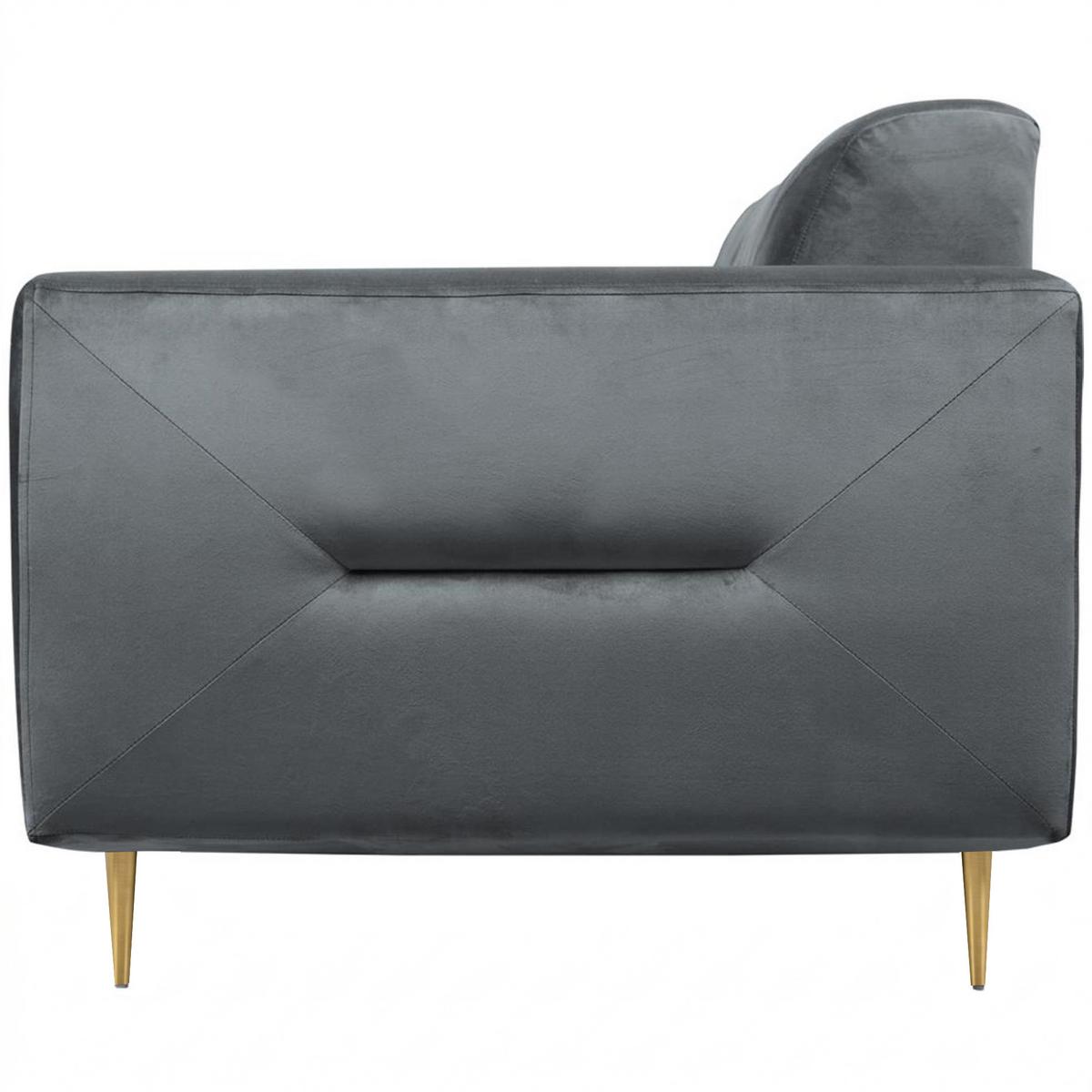 2-SITZER SOFA Venezia dunkelgrau mit goldenen Beinen - Dunkelgrau/Goldfarben, Textil/Metall (172/85/94cm) - Beautysofa