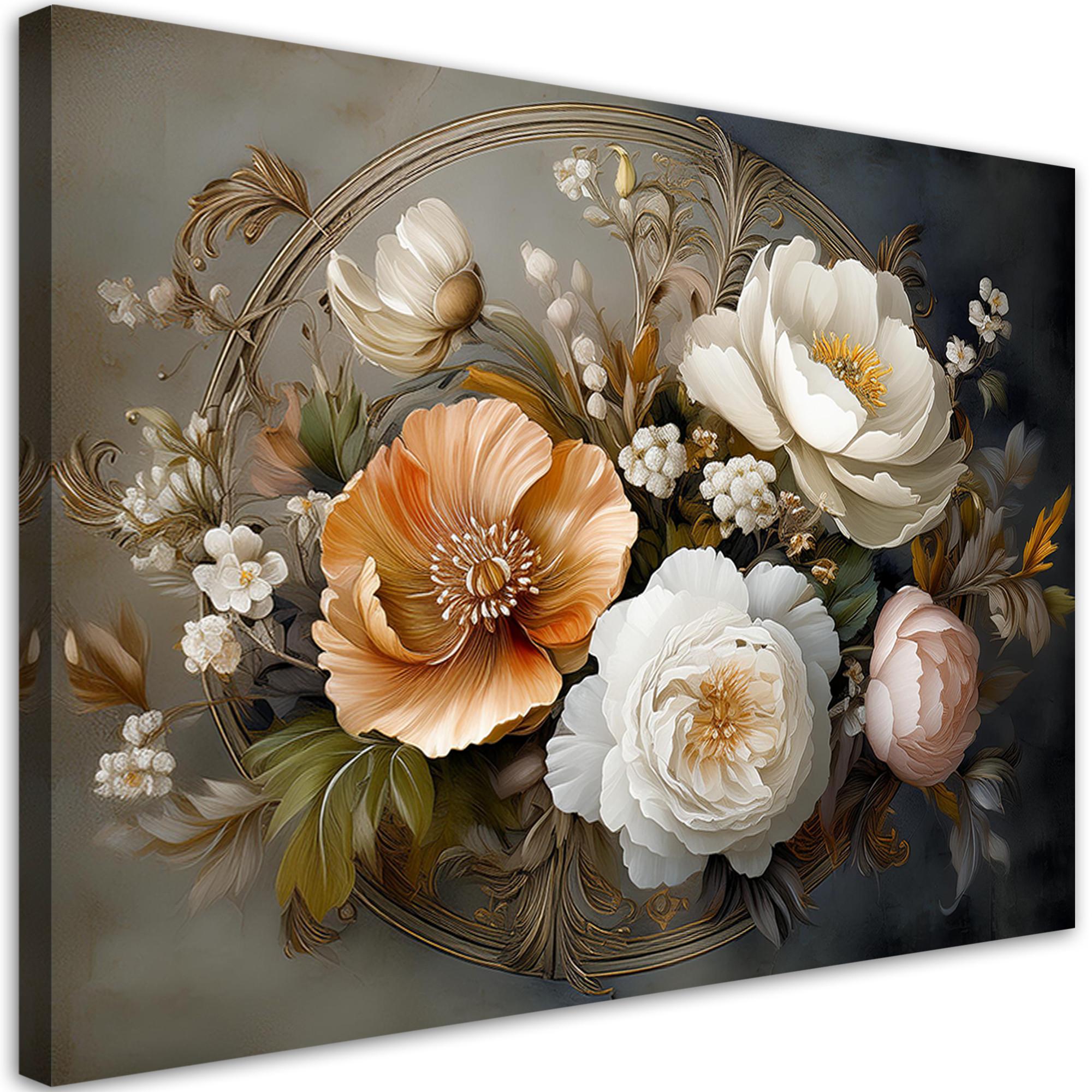 WANDBILD natur botanicals blattwerk blumen - Grau, Textil (60/40cm) - Feeby