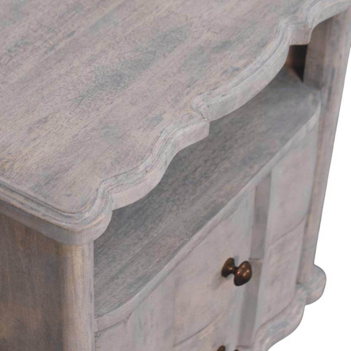 NACHTTISCH mit Acid-Wash-Finish, 2 Schubladen, 1 offene Ablage, grau - Braun/Grau, Naturmaterialen/Holz (55/63/40cm) - Artisan Furniture