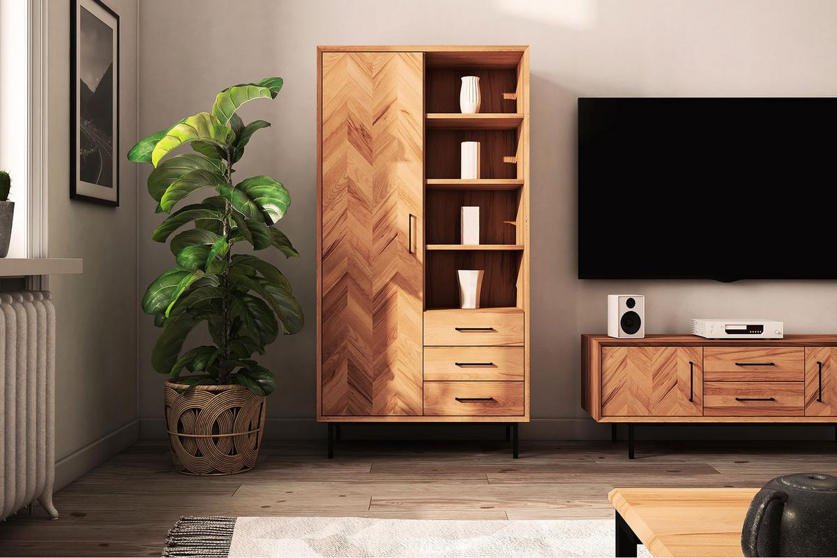 KLEIDERSCHRANK LEON Kernbuche - Kernbuche, Holz (97/176/45cm) - byoak