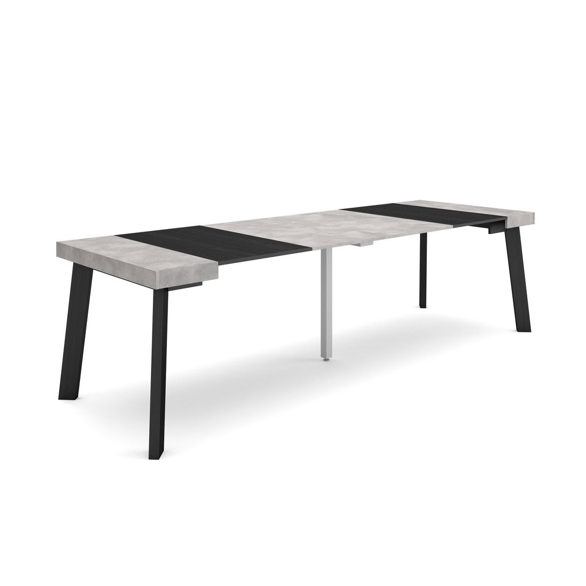 KONSOLENTISCH ausziehbar 58 bis 262cm, für 12 Gäste, zementgrau, 90/58/73cm - Grau, Holzwerkstoff (90/262/73cm) - Skraut Home