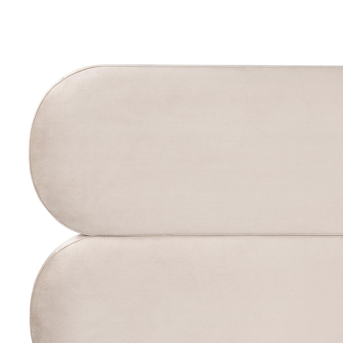 BETT mit Lattenrost 160/200 cm Samtstoff Hellbeige Lessay - Beige, Textil (160/200cm) - Beliani
