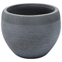 BLUMENTOPF grau rund 38/38/30 cm Zakros - Grau, Naturmaterialien (30cm) - Beliani