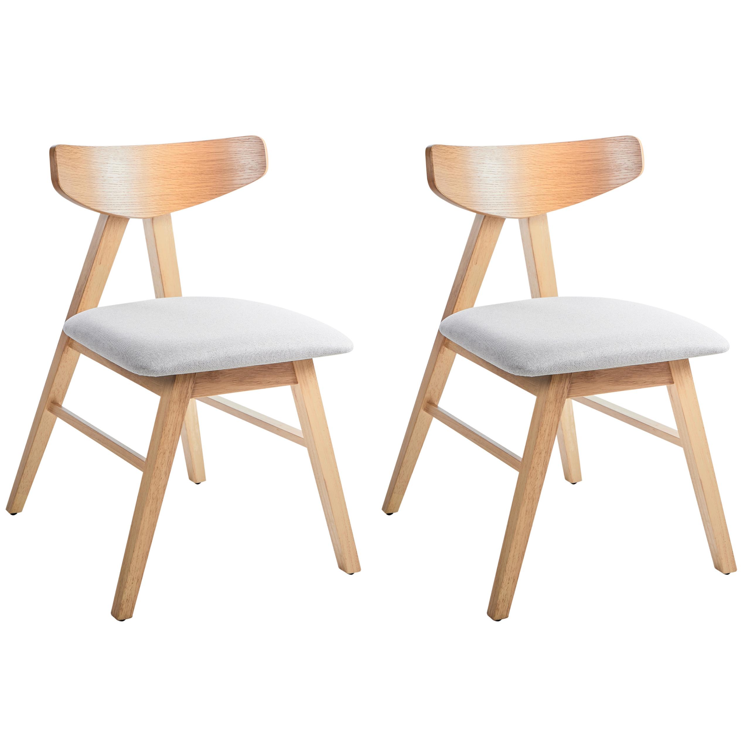 ESSZIMMERSTUHL 2er-Set Hellgrau Lacota - Hellgrau/Braun, Holz (50/77/58cm) - Beliani