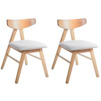 ESSZIMMERSTUHL 2er-Set Hellgrau Lacota - Hellgrau/Braun, Holz (50/77/58cm) - Beliani