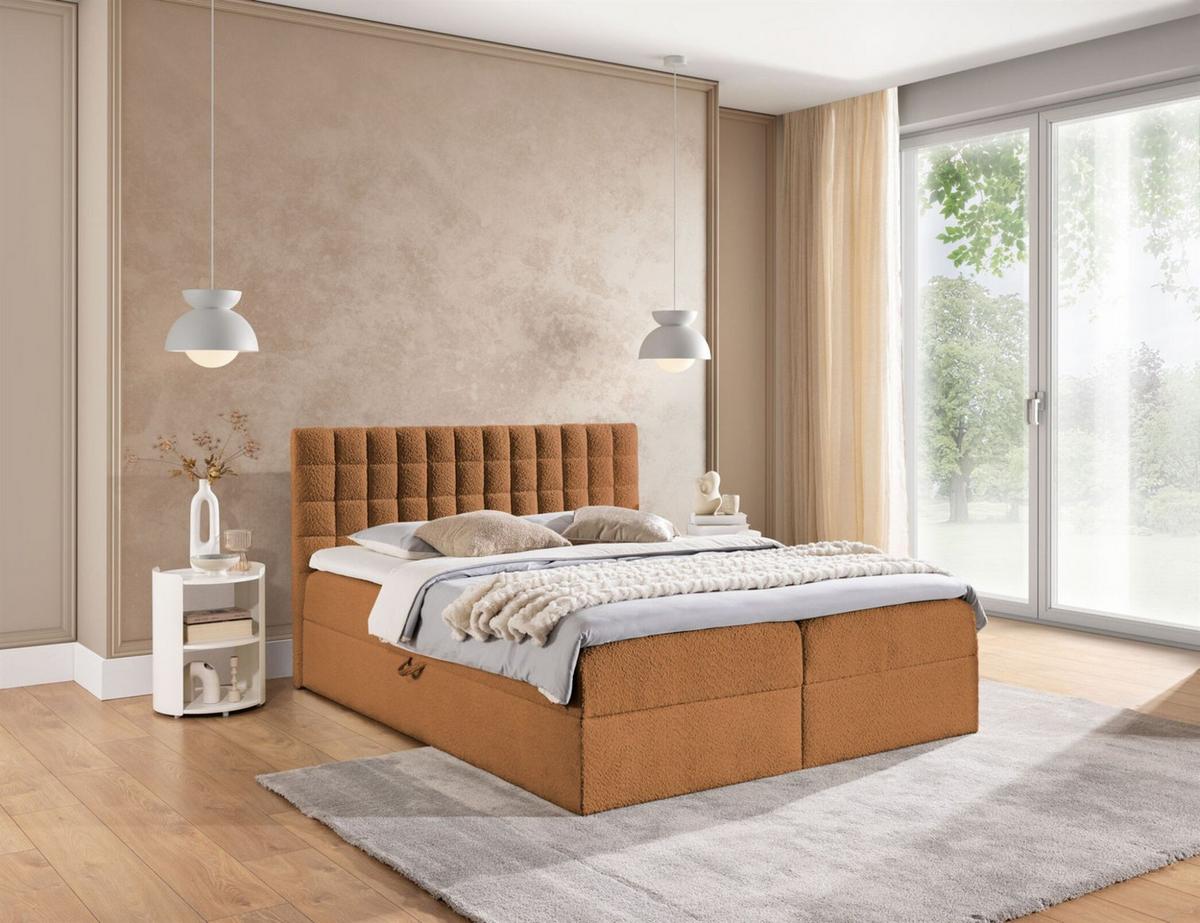 BOXBETT Toribo - Braun, Holzwerkstoff/Textil (200/200cm) - Fun Möbel