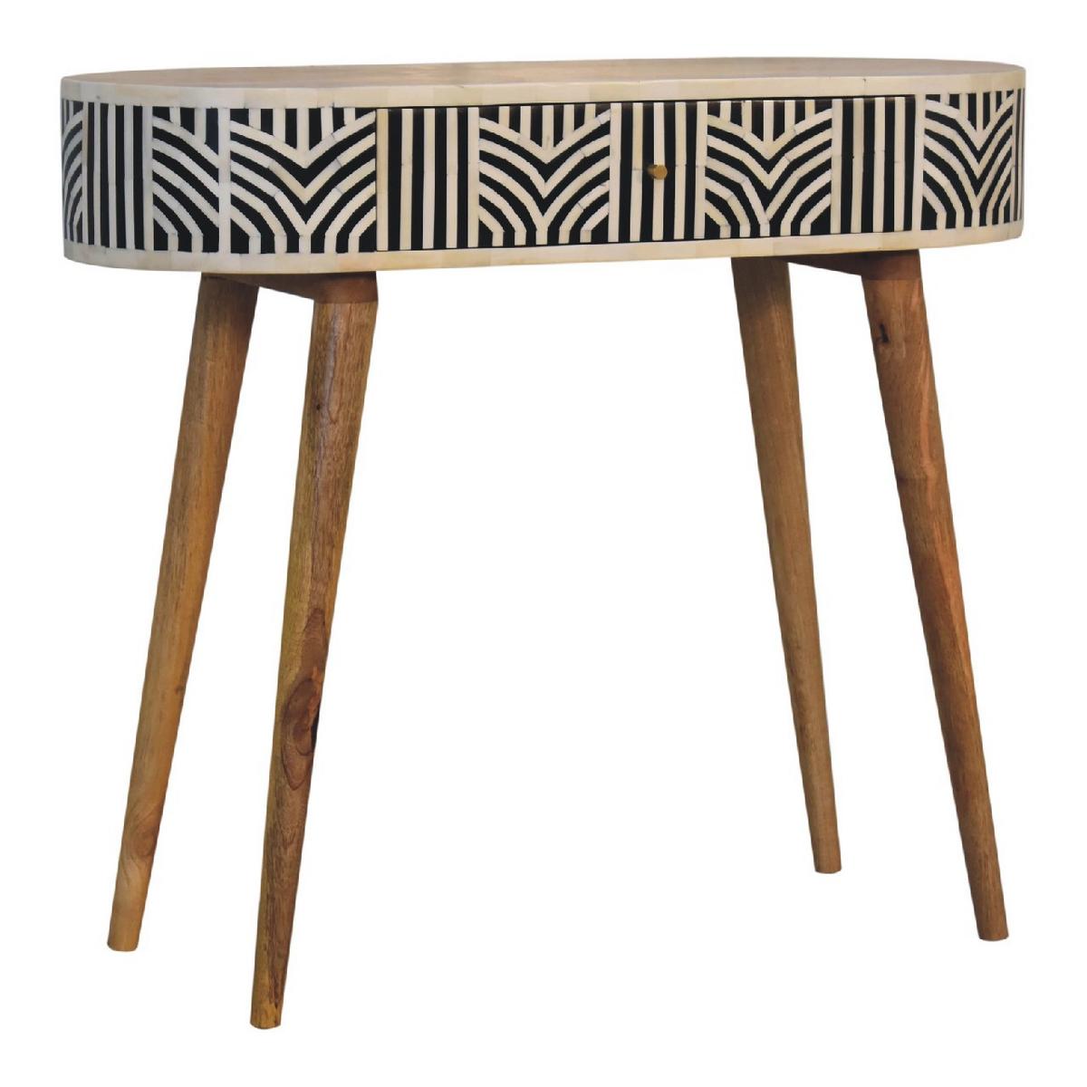 KONSOLENTISCH Edessa, 1 Schublade, Nordische Beine, Wchwarz und Weiß, Eichenholzoptik - Eichefarben/Messingfarben, Holz/Metall (35/90/78cm) - Artisan Furniture