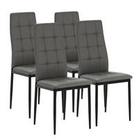 STUHL 4er-Set Chelsea Grau - Grau, Leder/Metall (51/97/42cm) - VS Venta-stock