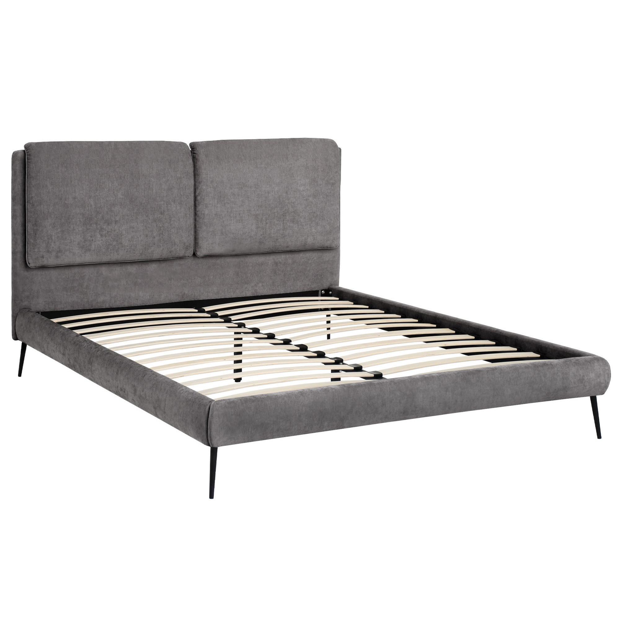POLSTERBETT Nuit, Doppelbett 160x200 cm ohne Matratze, Chenille-Stoff, Dunkelgrau - Dunkelgrau, Textil (160/200cm) - Beautysofa