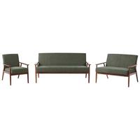 SOFA-SET 6-Sitzer Stoff Dunkelbraun/Grün Esrum - Braun/Grün, Textil (151/79/72cm) - Beliani