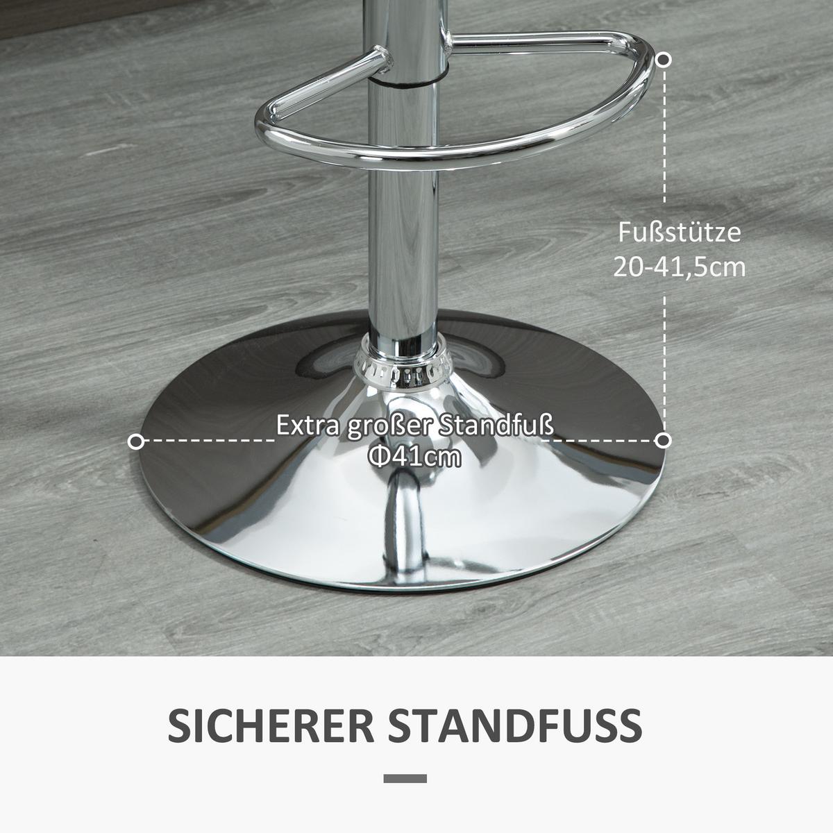 BARHOCKER 2er-Set mit modernem Design bis 120 kg(Ein Stuhl) Barstühle Weiß - Weiß, Kunststoff (42/104/41cm) - HOMCOM