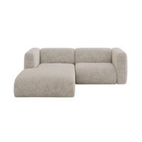 ECKSOFA Ottomane Links MIRA-L1 227x179x89 Beige Velours - Beige/Schwarz, Holzwerkstoff/Kunststoff (227/179cm) - ALTDECOR