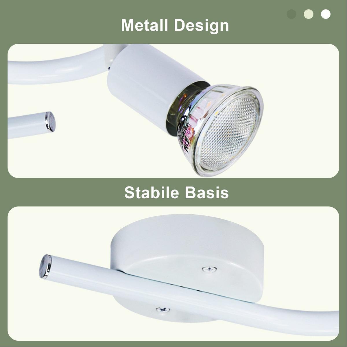 DECKENSTRAHLER Lester 3-flammig 42/15/42cm - Weiß, Metall (42/15/42cm) - Nettlife
