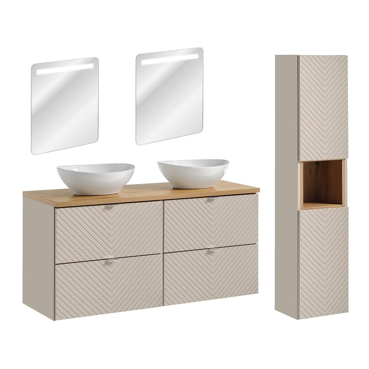 BADMÖBEL 120.4cm Manoa 2er-Set Kaschmir - Kaschmir, Holzwerkstoff (120.4/59/40cm) - Petits-meubles