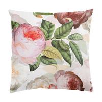DEKOKISSEN Pfingstrosen mit Blättern 40/40 cm - Rosa, Textil (40/40/10cm) - Bilderwelten