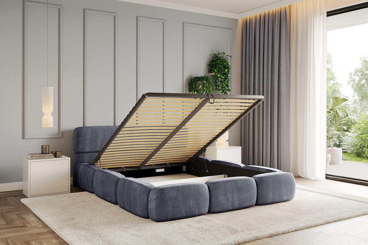 POLSTERBETT mit Bettkasten und Lattenrost, Boxbett ohne Matratze - ELVA-v1 180x200 Dunkelgrau - Dunkelgrau, Holzwerkstoff/Textil (180/200cm) - ALTDECOR