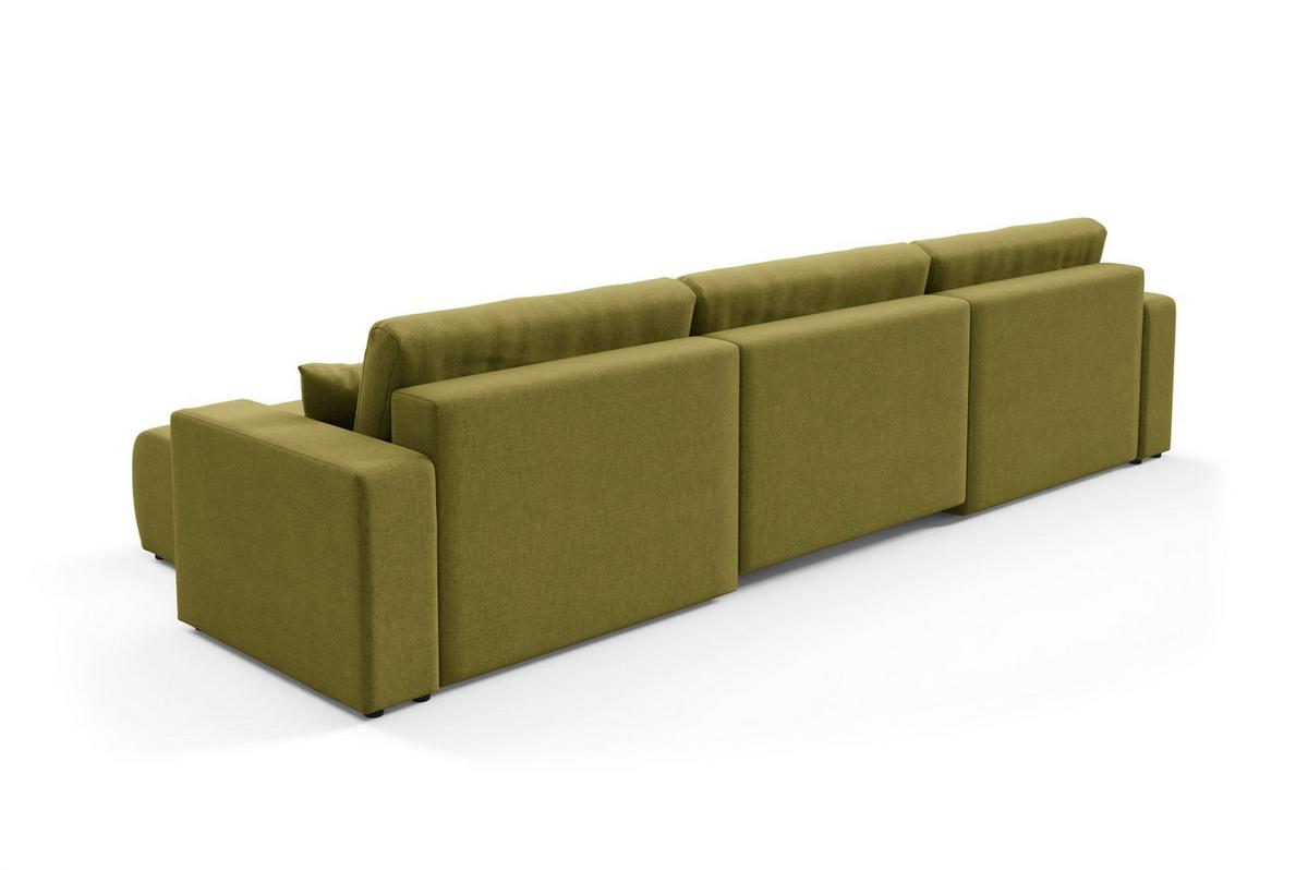 WOHNLANDSCHAFT Augusto - Dunkelgrün, Holzwerkstoff/Textil (344/82/149cm) - Fun Möbel
