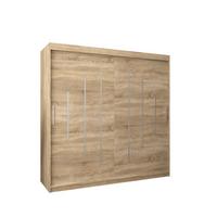 SCHWEBETÜRENSCHRANK 200/200/62 2-türig - Silberfarben/Sonoma Eiche, Holz/Kunststoff (200/200/62cm) - Abiks Möbel