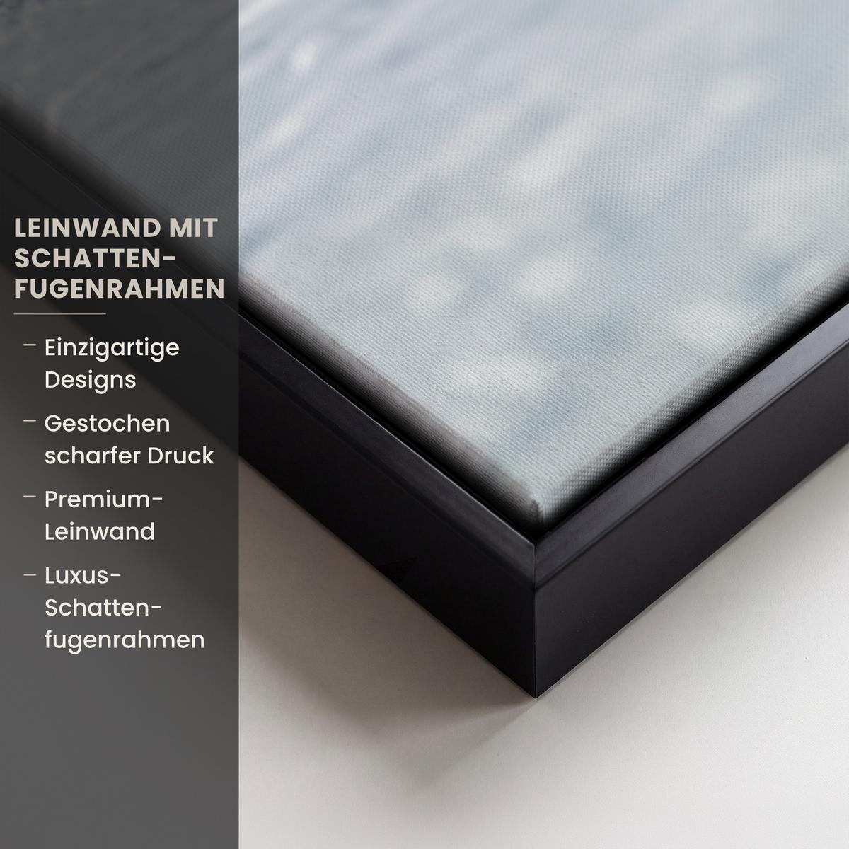 LEINWAND Bilder mit Rahmen - Pferde - Winter - Tiere - Natur - Schnee - 40x60 - Anthrazit, Textil (40/60cm) - MuchoWow