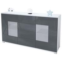 SIDEBOARD Grömitz Grau Hochglanz - Grau, Holzwerkstoff (138.5/75.5/35cm) - Vladon