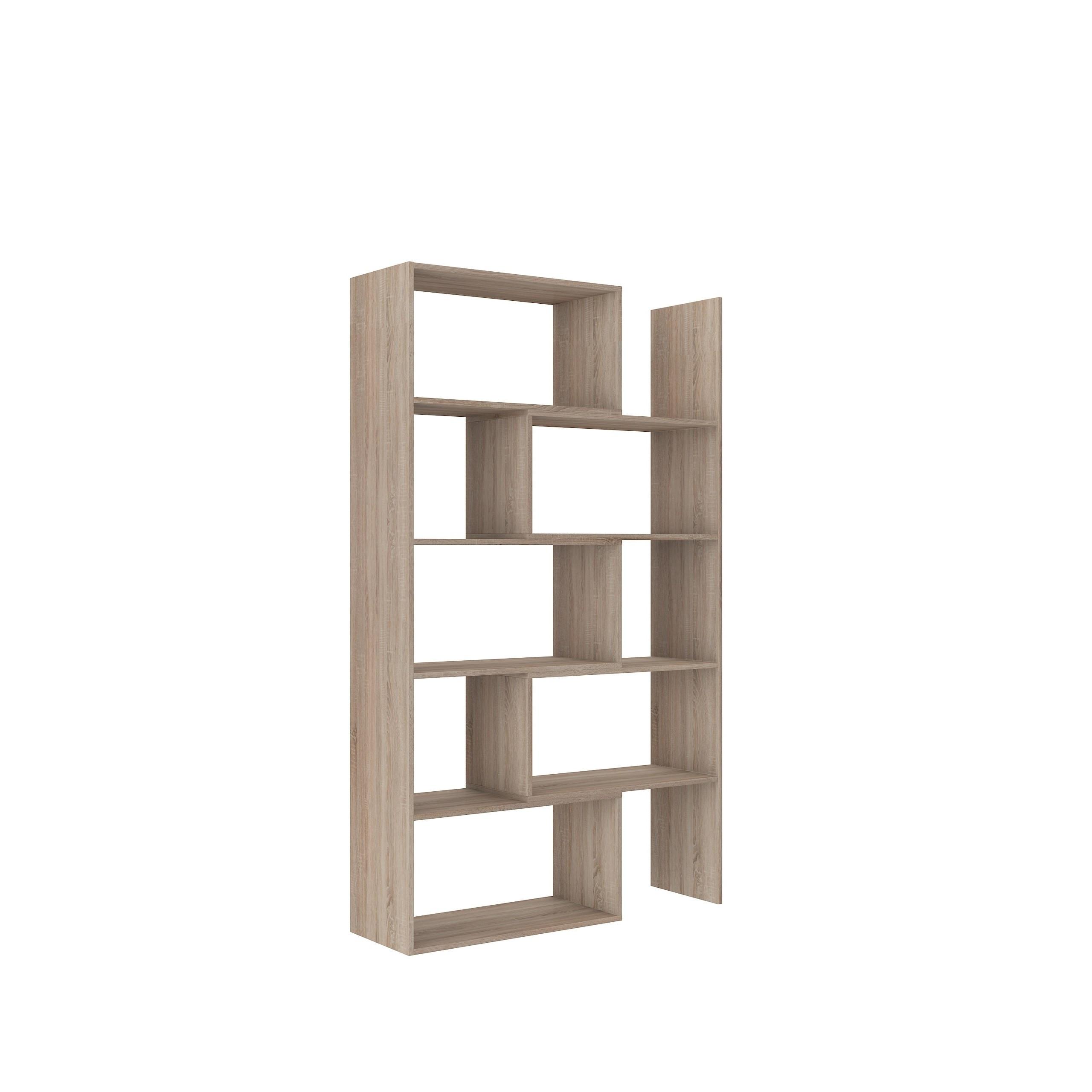 BÜCHERREGAL LORIS 125x33x188 cm, Regal Sonoma Eiche - Sonoma Eiche, Holzwerkstoff (125/188/33cm) - MASSENO