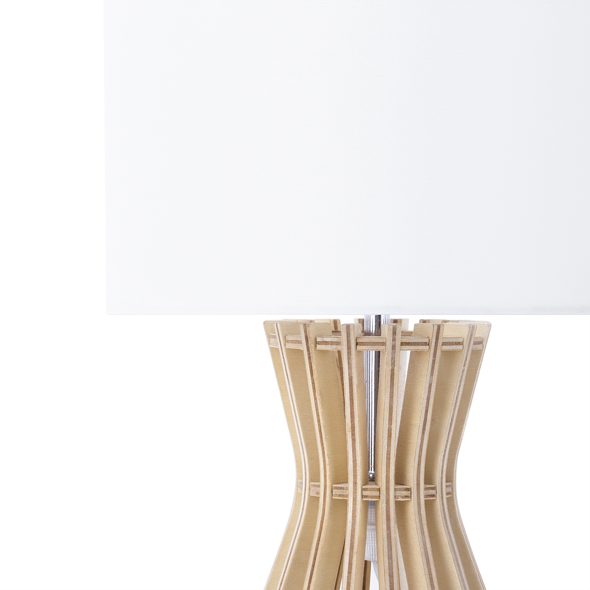 TISCHLAMPE Carrion 27/27/37 cm - Weiß, Holzwerkstoff (27/27/37cm) - Beliani
