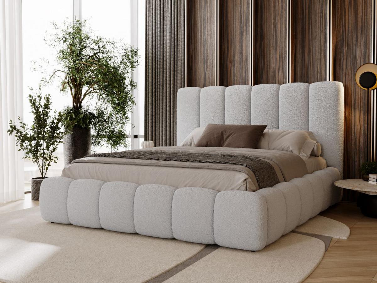 POLSTERBETT Imperial 200x200 Bouclé-Stoff Hellgrau - Hellgrau, Textil (200/200cm) - Graingold
