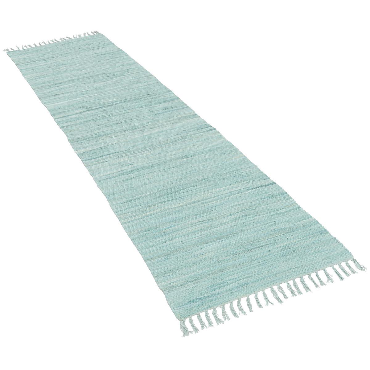 BAUMWOLLE NATUR TEPPICH LÄUFER JOLLY COTTON - Hellblau, Textil (90/160cm) - Pergamon