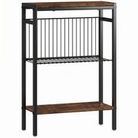 BEISTELLTISCH Spanplatte Metall Rustikales-Braun - Schwarz/Braun, Holzwerkstoff/Kunststoff (43/18/62.5cm) - HOMCOM