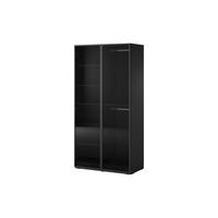 DREHTÜRENSCHRANK ATELIO 101/200/51 cm Modern Kleiderschrank 2-türig Schwarz - Schwarz, Holzwerkstoff (101/200/51cm) - MASSENO