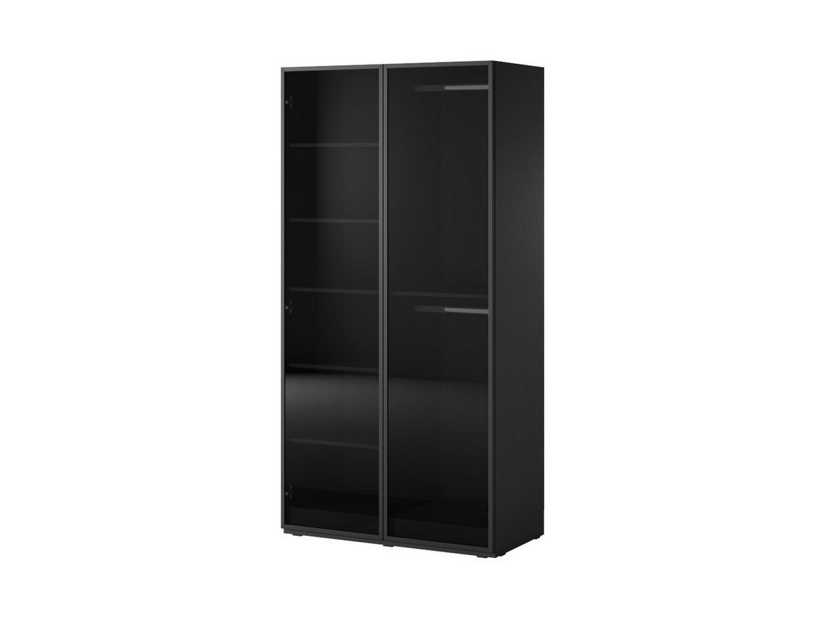 DREHTÜRENSCHRANK ATELIO 303/200/51 cm Modern Kleiderschrank 6-türig Schwarz - Schwarz, Holzwerkstoff (303/200/51cm) - MASSENO