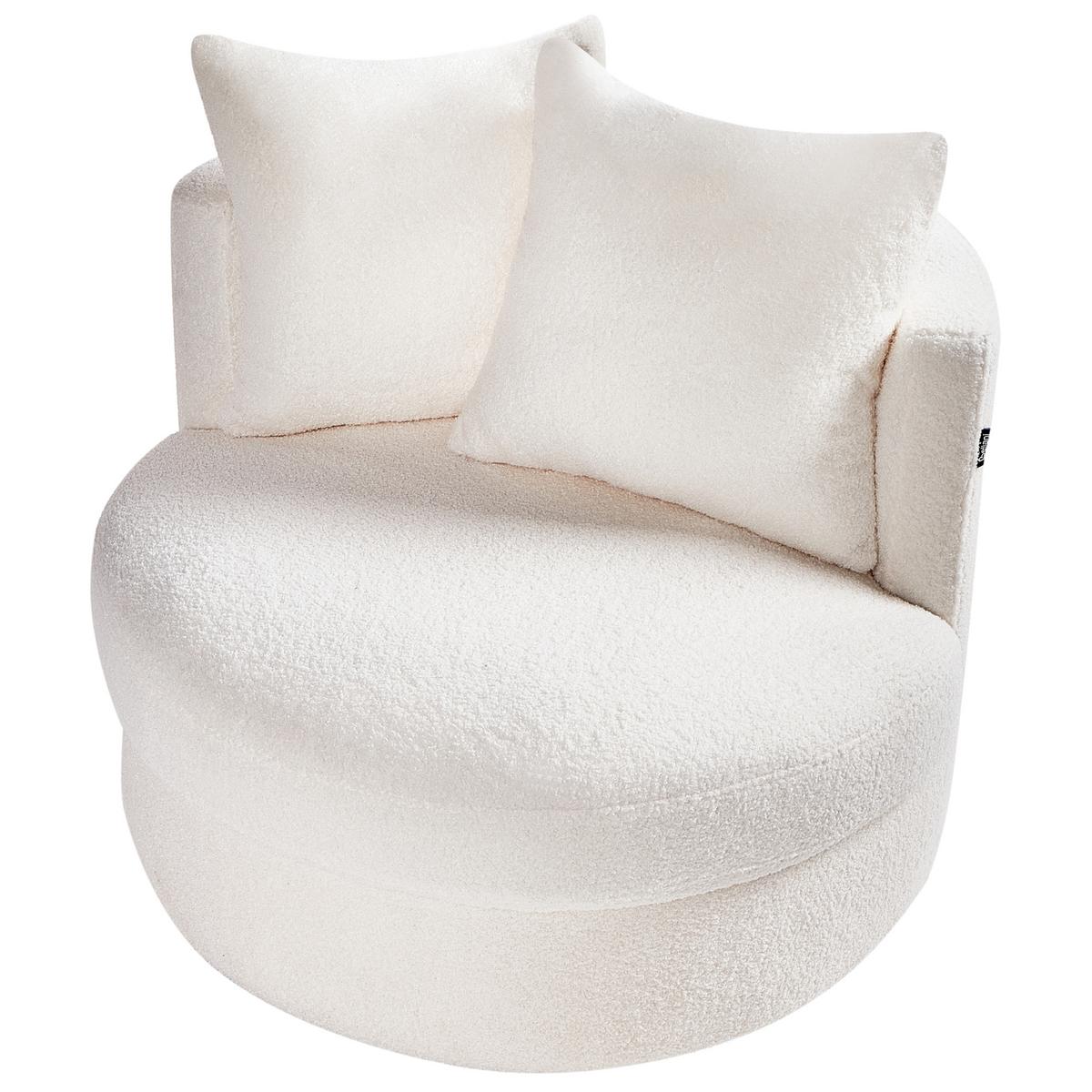 DREHSESSEL Weiß Dalby - Weiß, Textil (82/61/82cm) - Beliani