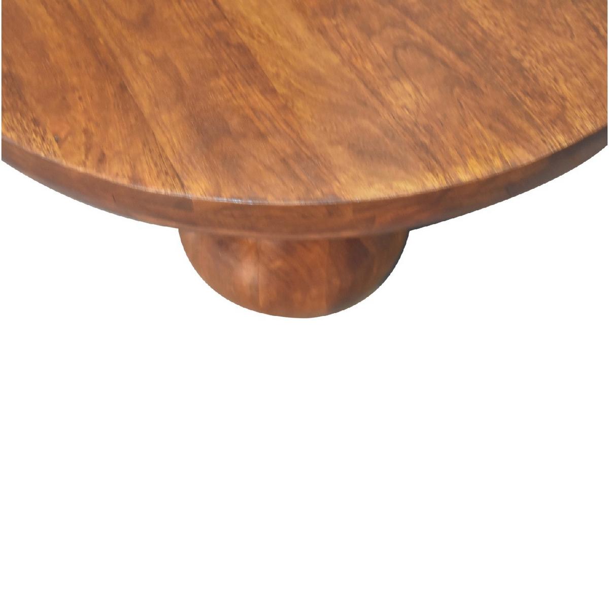 CENTRAL Ball Tisch im Kastanienholz-Finish - Kastanienfarben/Messingfarben, Holz/Metall (80/80/23cm) - Artisan Furniture