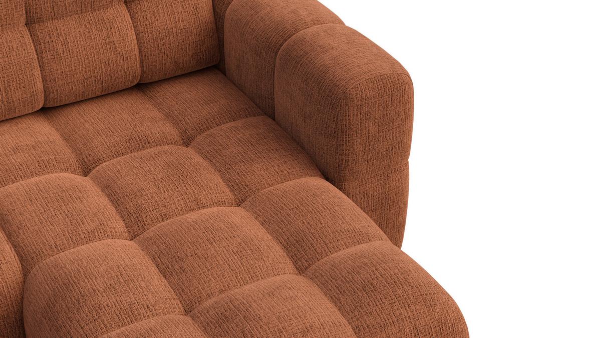 ECKSOFA CLOUDI 4-Sitzer rechts, rostrot - Schwarz/Orange, Holz/Textil (294/160cm) - Wozimo
