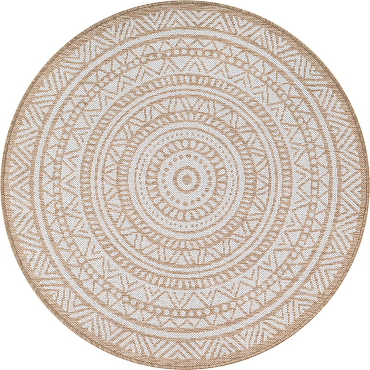 RUNDTEPPICH Orientalisch BORNO Polypropylen Natur 120 x 120 cm - Beige, Textil (120/120cm) - KADIMA DESIGN