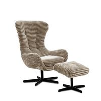 SESSEL MONACO 1-Sitzer, Cordstoff hellbraun - Hellbraun/Schwarz, Holz/Textil (74/116/84cm) - Courtois Laville